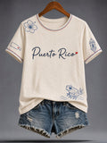 Women's Puerto Rico Pride Art Printed T-shirt