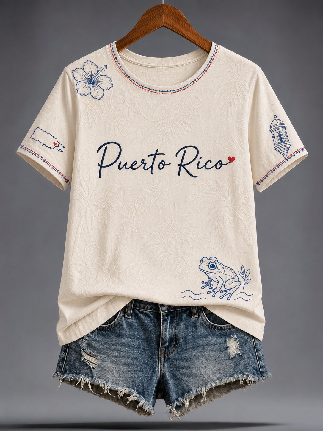 Women's Puerto Rico Pride Art Printed T-shirt