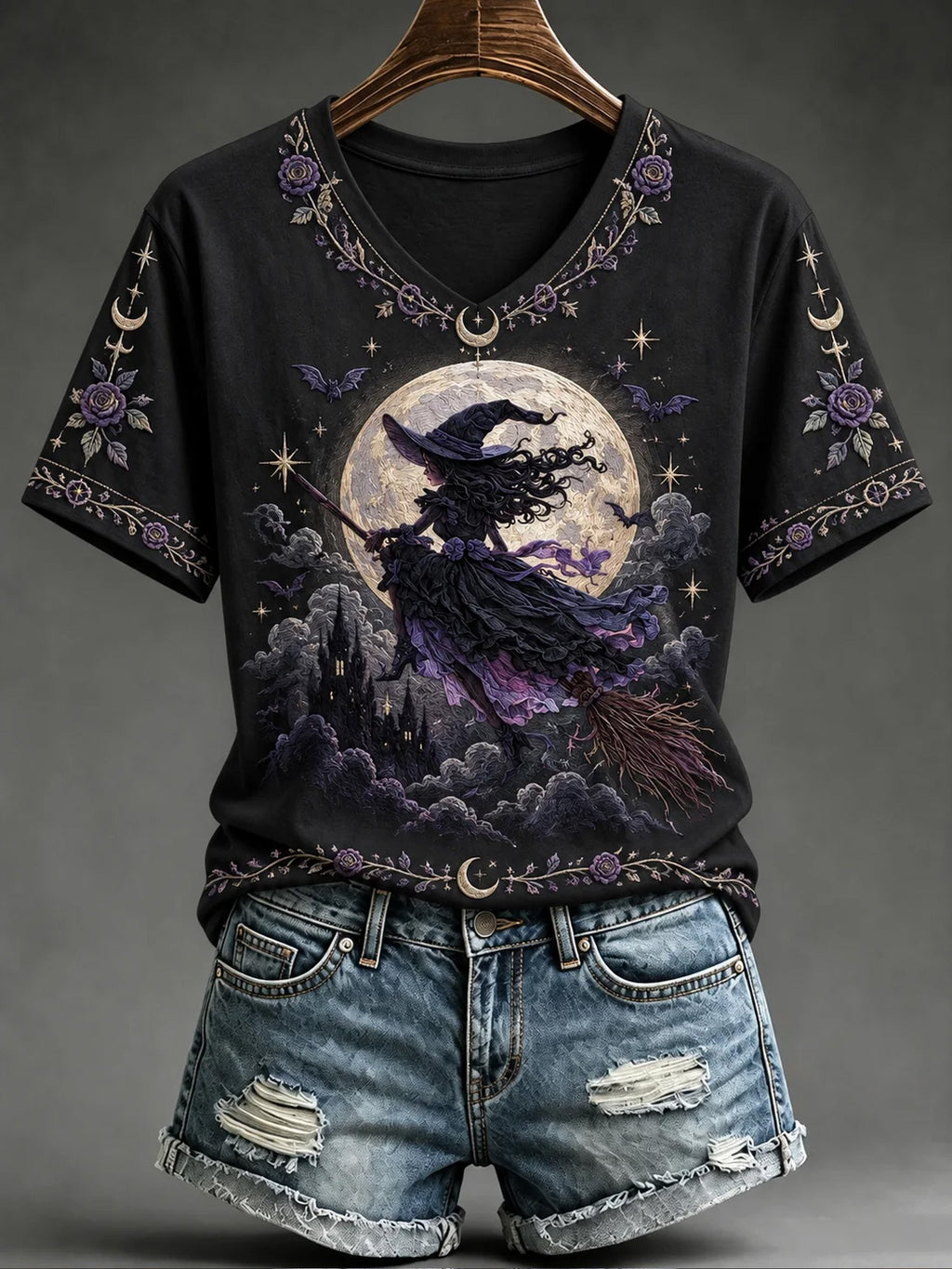 Women's Witch-Print Casual Top