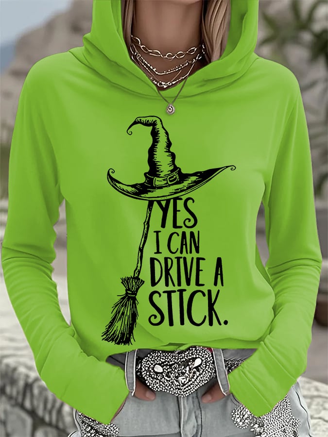 Women's Yes I Can Drive A Stick Print Casual Sweatshirt