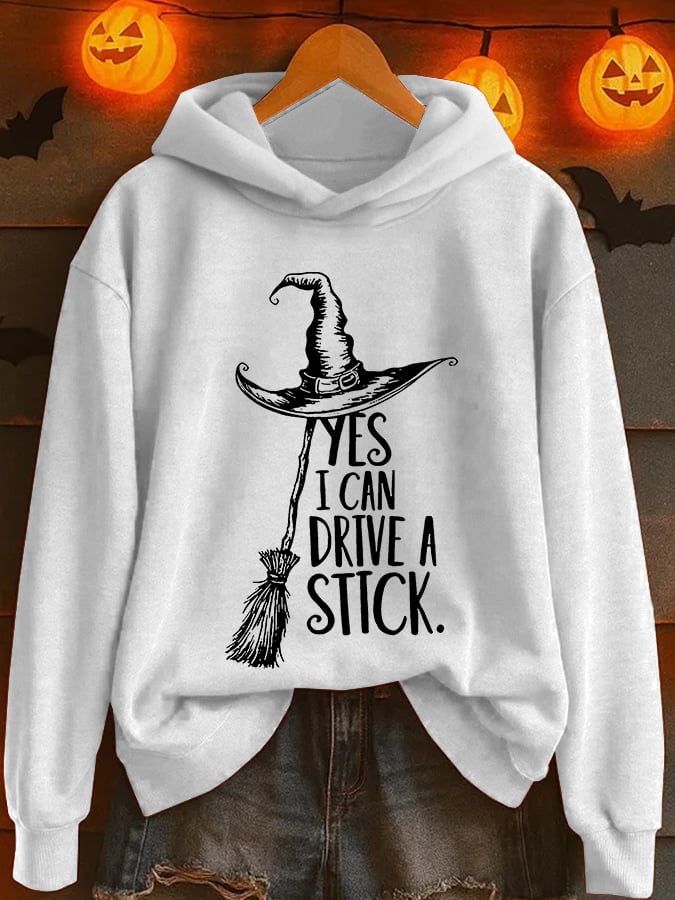 Women's Yes I Can Drive A Stick Print Casual Sweatshirt
