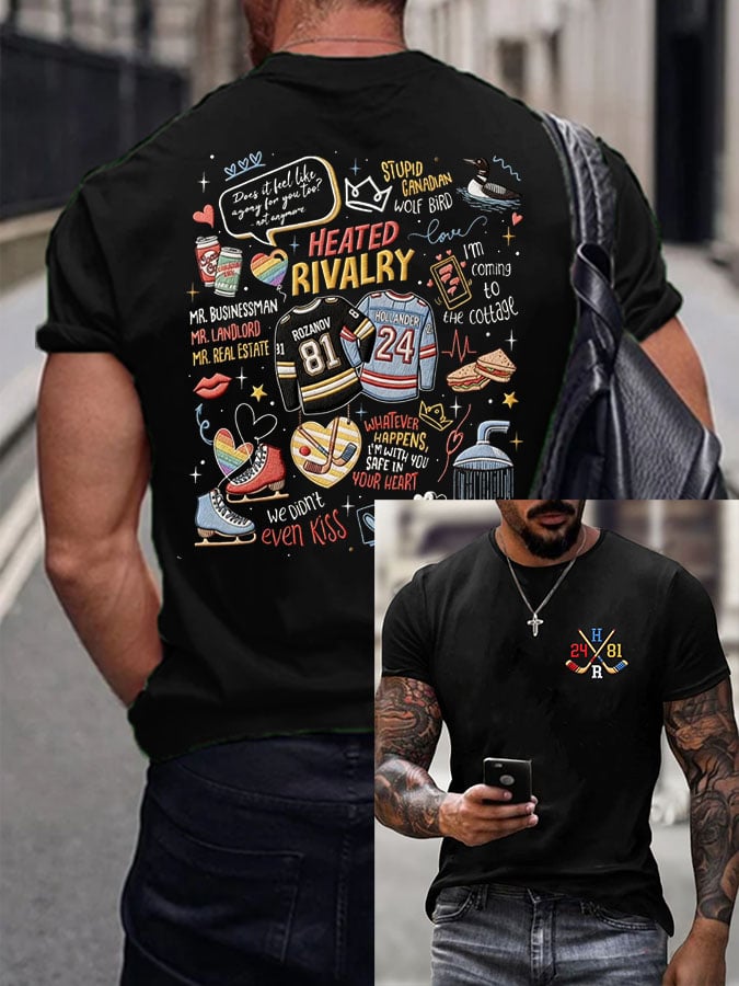 Men's Hockey Romance Print T-Shirt