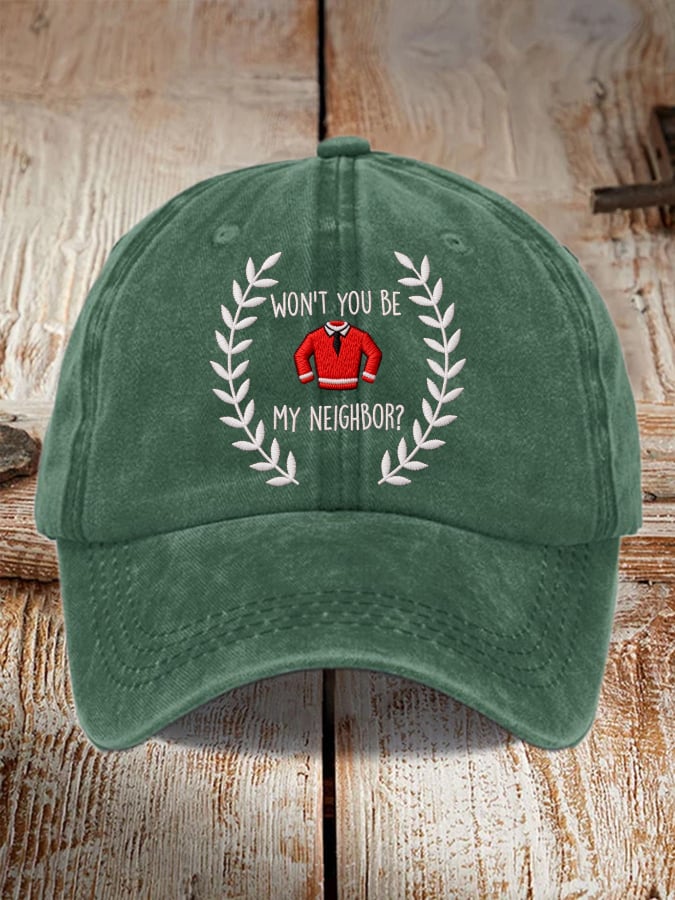 Retro Won’t You Be My Neighbor? Print Baseball Cap