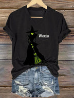 Women's Halloween Witch Print Casual T-Shirt