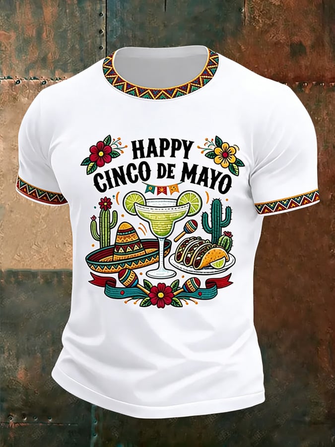 Men's Cinco de Mayo Print Short-Sleeve T-Shirt