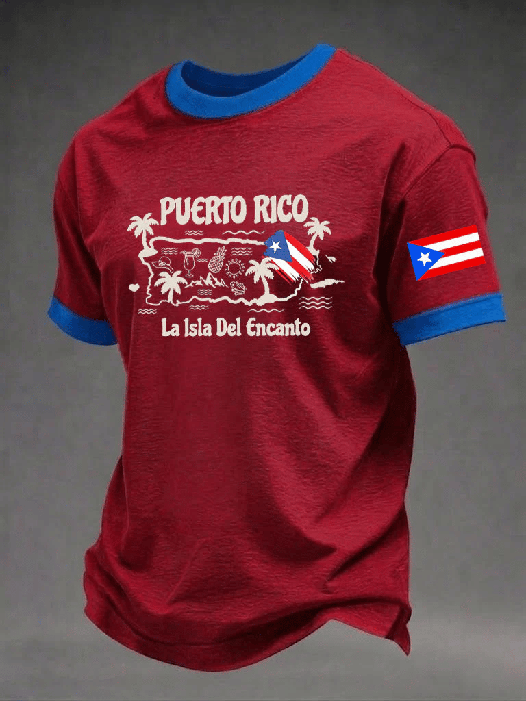 Men's Puerto Rico Printed Casual T-shirt