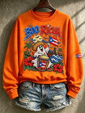Women's Halloween In Puerto Rico Printed Long-Sleeve Sweatshirt