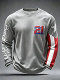 Men's Puerto Rico Baseball Print Long-Sleeve T-Shirt