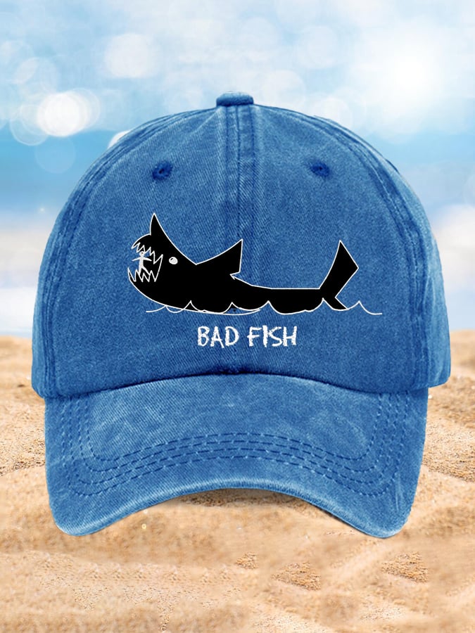 Retro Amity Island 1975 Sharks Print Baseball Cap