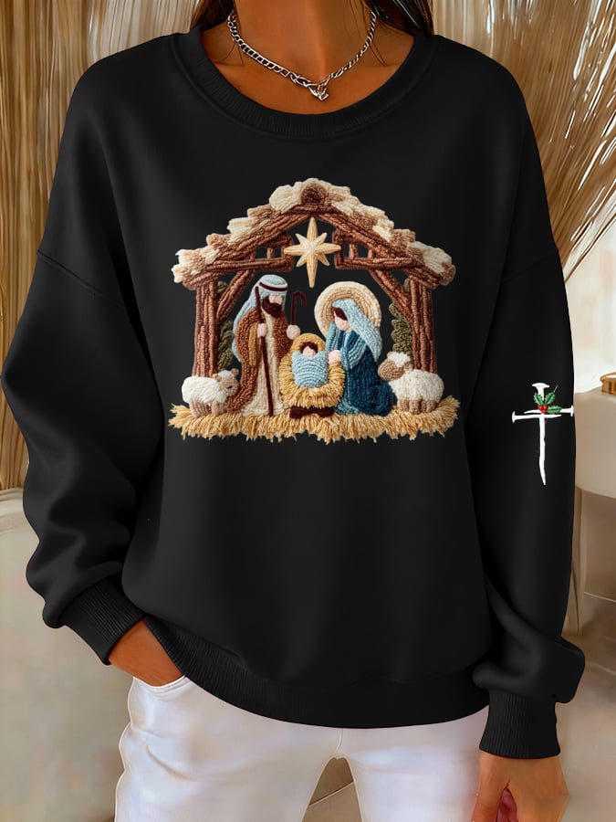 Women's Casual Nativity Sweatshirt