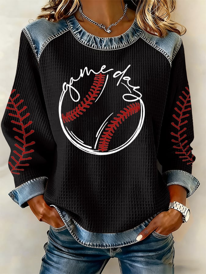 Women's Baseball  Print Hoodie