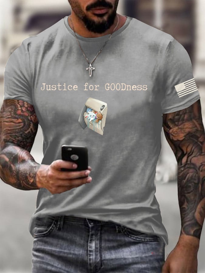 Men's Justice For GOODness Printed Casual T-shirt