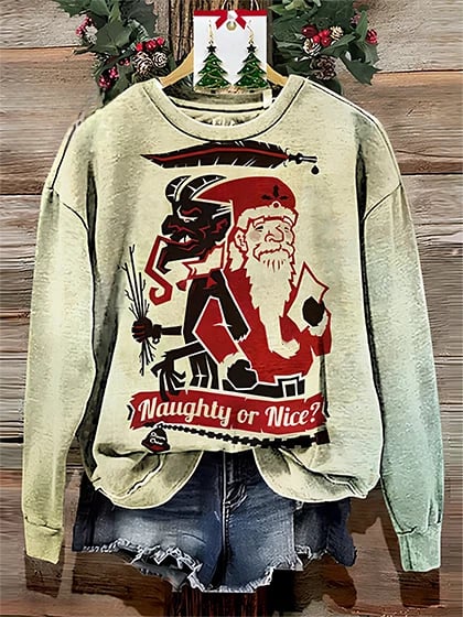Merry Krampus Funny Christmas Print Unisex Casual Sweatshirt