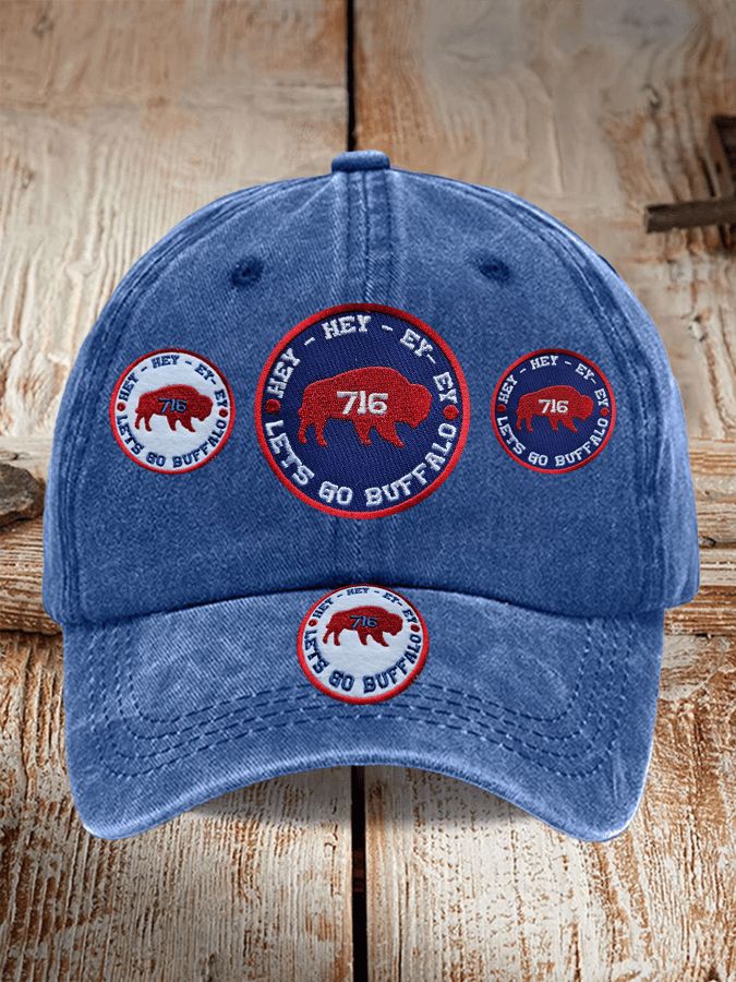 Football-patterned baseball cap