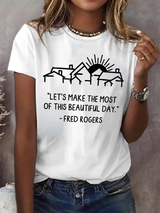 Retro Let's Make The Most Of This Beautiful Day Print T-Shirt