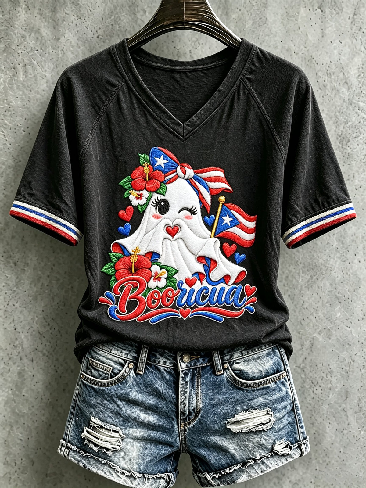Women's Halloween In Puerto Rico Print Top
