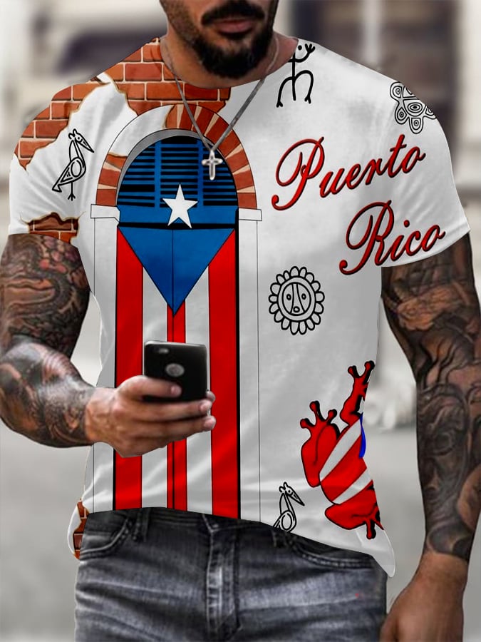 Men's Rain Frog Door Logo Flag Print T-Shirt