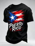 Men's Puerto Rico Print Casual T-shirt