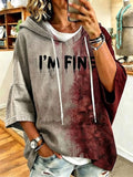 Women's Halloween I'm Fine Print Hooded Sweatshirt