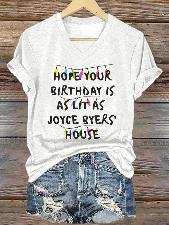 Women's Casual Printed V-Neck T-Shirt