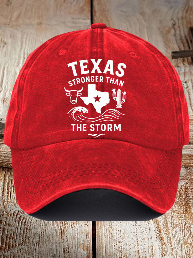 Unisex Texas Stronger Than The Storm Print Baseball Cap
