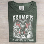 Krampus Is Coming To Town Horror Dark Christmas Art Print T-Shirt