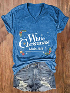Women'S White Christmas Printed Casual T-Shirt