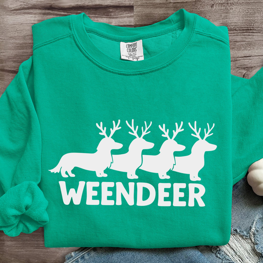 Dog Christmas Weendeer Art Print Sweatshirt