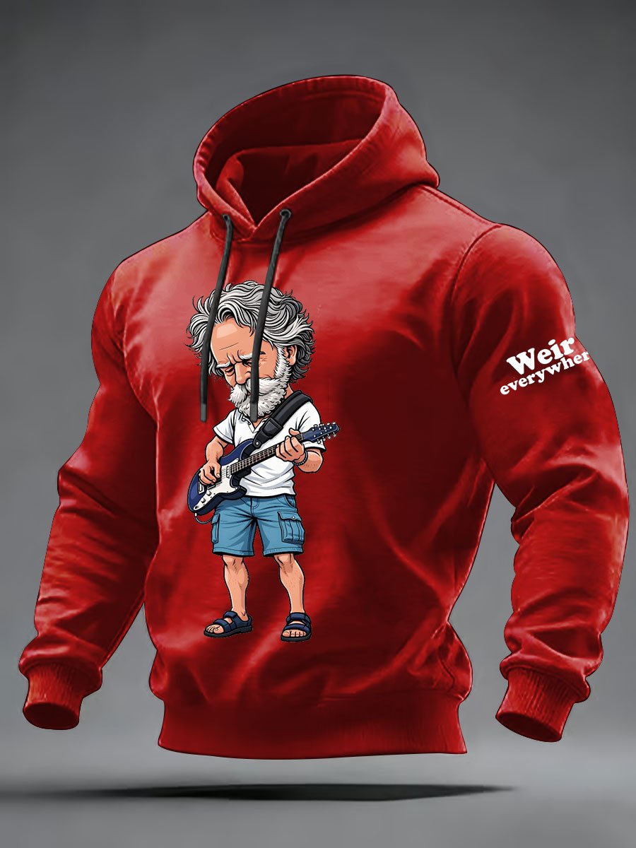 Men's casual printed hooded sweatshirt
