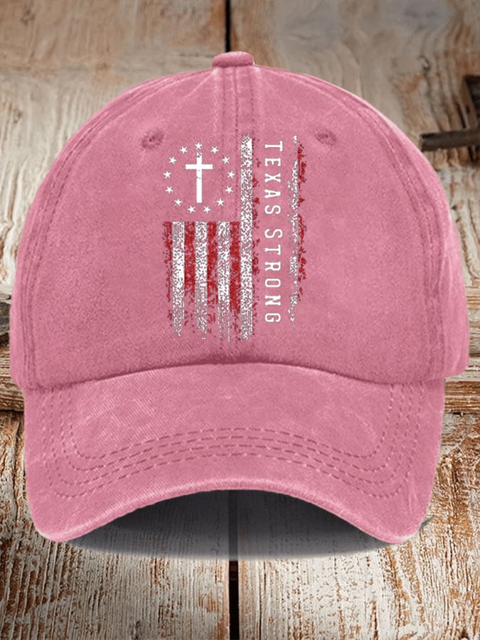 Retro Texas Strong Print Baseball Cap