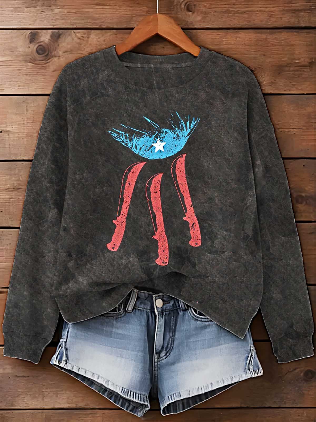 Women's Singer Round Neck Printed Sweatshirt