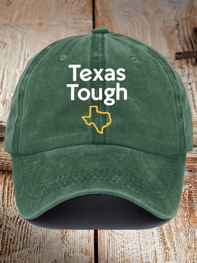Retro Texas Tough Print Baseball Cap