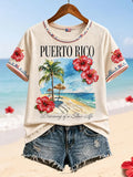 Women's Puerto Rican Pride Print Casual T-shirt