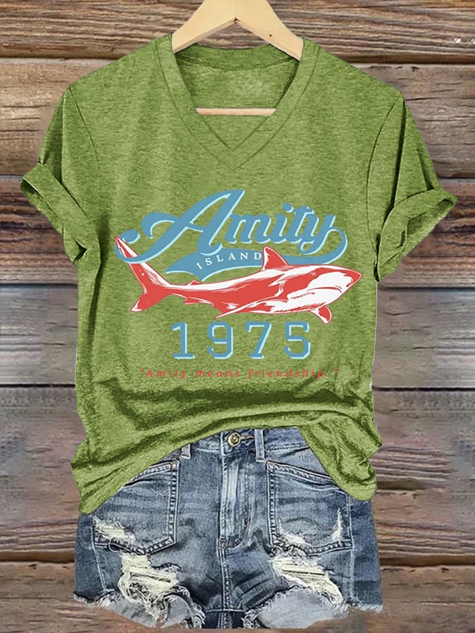 Women's Amity Island 1975 Print T-shirt