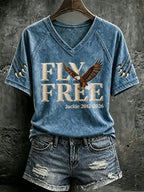 Women's Fly Free Jackie Print Casual T-shirt