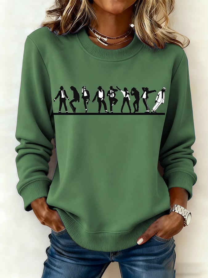Women's Casual Printed Long-Sleeve Sweatshirt