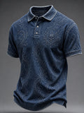 Men's Vintage Halloween Skull Print Polo Shirt