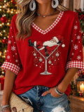 Women's Casual Christmas Print T-shirt