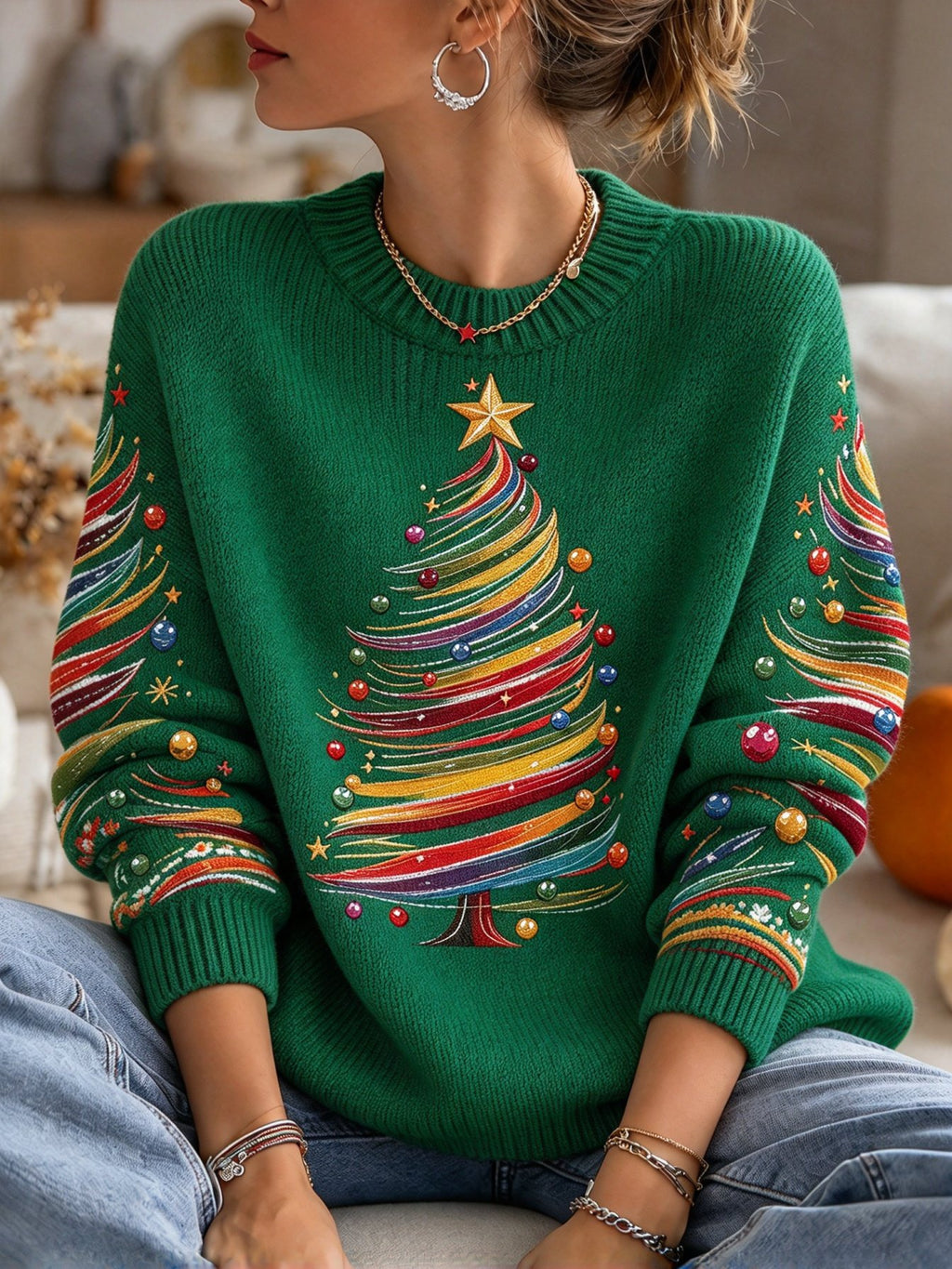 Women's Casual Print Knit Top