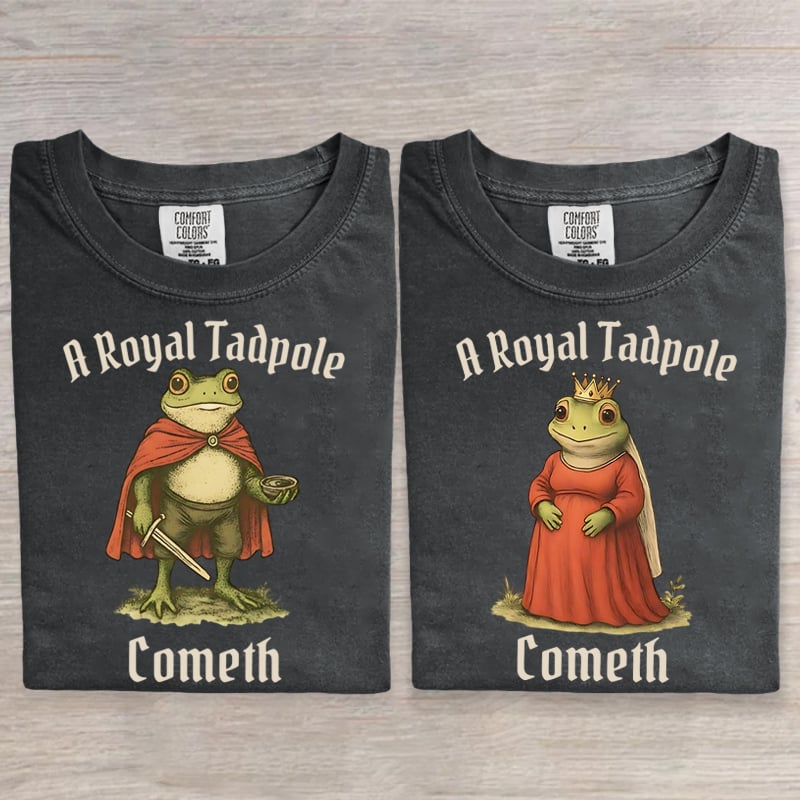Frog Mom Dad Pregnancy Funny Couple Art Print T-Shirt