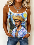 Women's Creative Leisure Print Halter Top