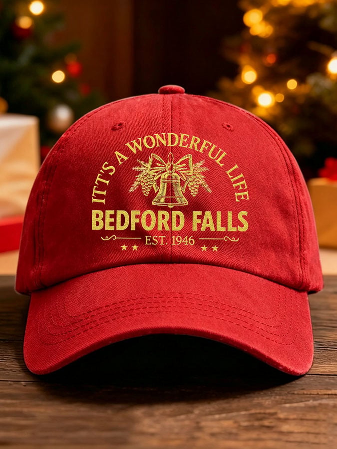 Unisex Vintage It's A Wonderful Life Christmas Print Casual Hat