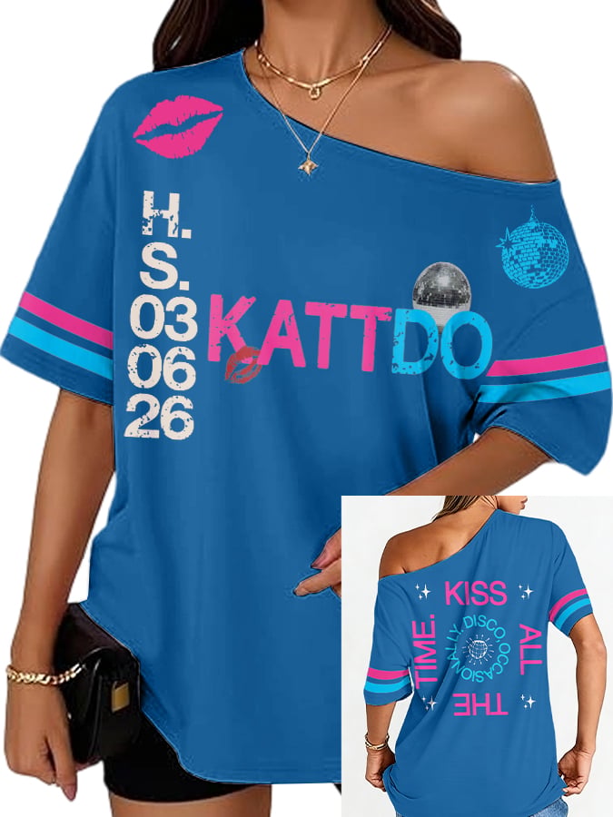 Women's Kiss All The Time Disco Occasionally Print T-shirt