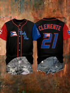 Women's Puerto Rico Baseball Print Shirt