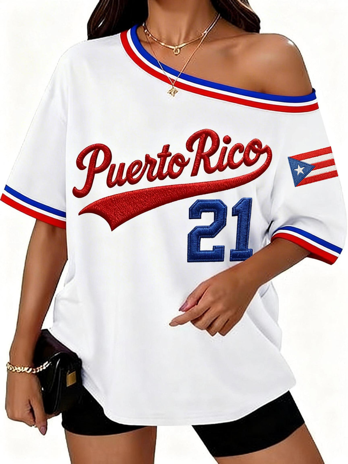 Women's Puerto Rico Baseball Print Shirt
