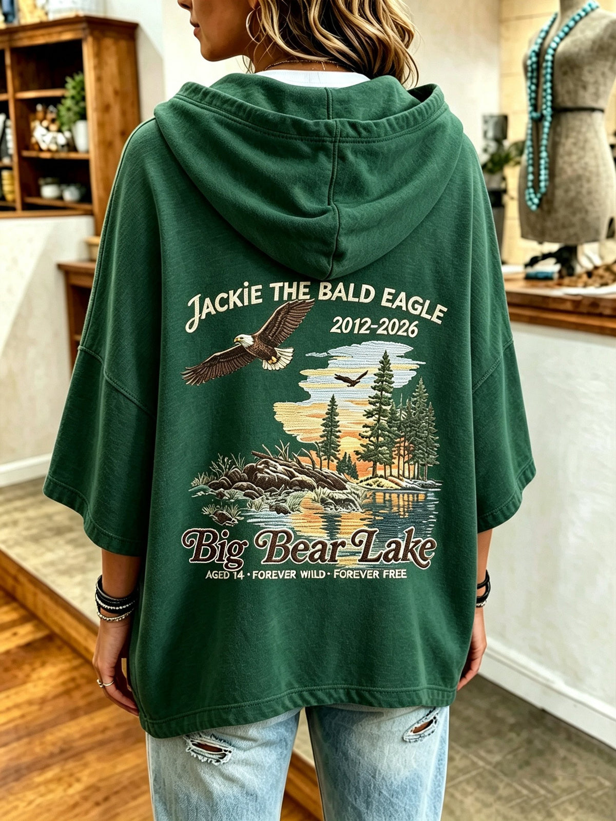 Women'S Casual Bald Eagle "Jackie" Print Top