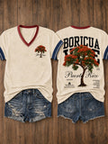 Women's Puerto Rico Pride Art Printed T-shirt