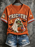 Women'S Puerto Rico Halloween Print T-Shirt
