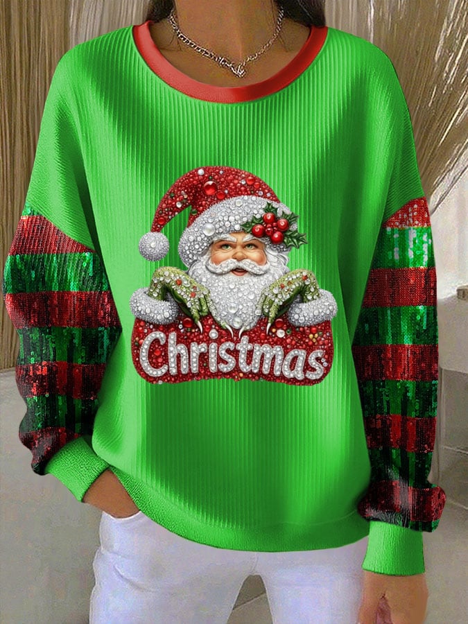 Women's Casual Print Long Sleeve Knit Top