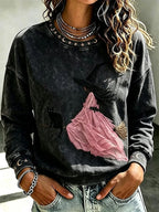 Women's Casual Printed Long-Sleeve Sweatshirt